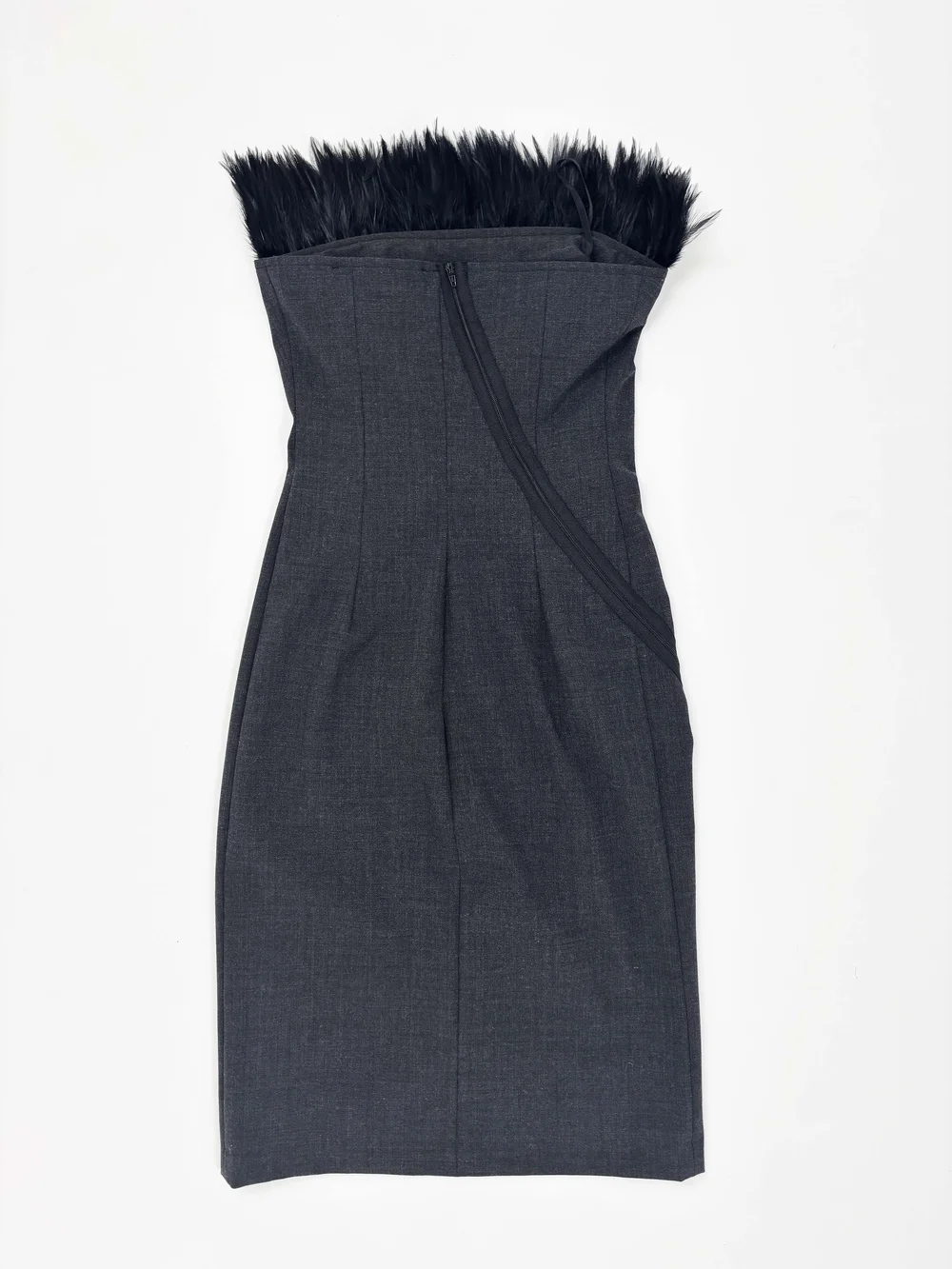 Jean Colonna F/W 1997 strapless feather dress — JAMES VELORIA